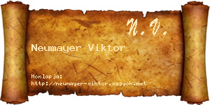 Neumayer Viktor névjegykártya